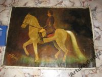 Лот: 6036706. Фото: 2. Масло холст Кавалерист H. STERN... Живопись, скульптура, фото