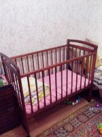 Лот: 6660181. Фото: 3. Детская кроватка + кокосовый матрасик... Красноярск