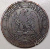 Лот: 888327. Фото: 2. Франция. 10 сантим 1861г. Наполеон... Монеты