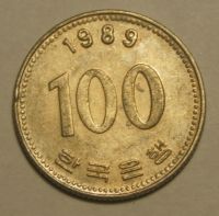 Лот: 3610498. Фото: 2. Южная Корея.100 вон 1989 г.(166... Монеты