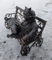 Лот: 25043223. Фото: 5. Кованая скульптура "Кот - Бегемот...