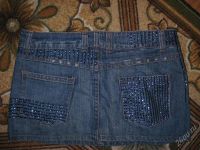 Лот: 2322143. Фото: 2. Юбка джинсовая с пайетками.DENIM... Женская одежда