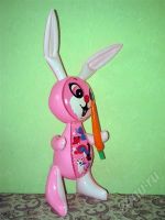 Лот: 382533. Фото: 2. Надувной заяц большой розовый. Игрушки