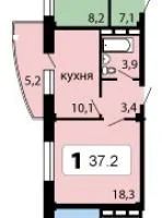 Лот: 6699908. Фото: 7. Однокомнатная квартира в ЖК Орбита
