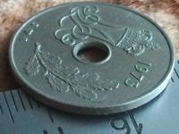 Лот: 9910929. Фото: 3. Монета 25 эри оре ере Дания 1973... Коллекционирование, моделизм