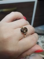 Лот: 16305498. Фото: 3. Золотое кольцо с раух-топазом... Красноярск