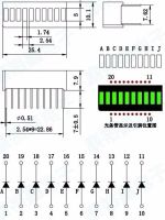 Лот: 10866815. Фото: 3. 10 сегментная зеленая LED шкала... Красноярск