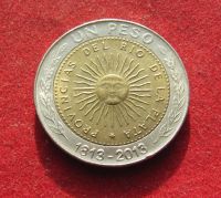 Лот: 19984533. Фото: 2. Аргентина 1 песо, 2013 г. 200... Монеты