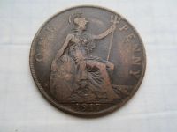 Лот: 7345962. Фото: 2. Великобритания 1 пенни 1917. Монеты