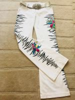 Лот: 9806079. Фото: 2. Белые брюки с вышивкой,бренд GIZIA. Женская одежда