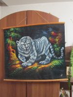 Лот: 19657752. Фото: 2. Картина Панно Белый Тигр(Описание... Антиквариат