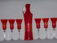 Лот: 6266893. Фото: 2. Набор из цветного стекла, 6 фужеров... Антиквариат