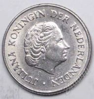Лот: 1452826. Фото: 2. Нидерланды. 25 цент 1965г. Монеты