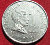 Лот: 19063520. Фото: 2. Филиппины 1 писо, 2014 г. Монеты
