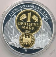 Лот: 5876543. Фото: 2. Германия 2001 Медаль 1 марка D-68мм. Значки, медали, жетоны