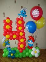 Лот: 4078725. Фото: 2. Цифра на полянке+Смурфы+3 гелиевых... Сувениры, подарки