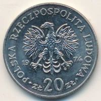 Лот: 8869532. Фото: 2. 20 злотых 1974 ода Польша. Марсель... Монеты