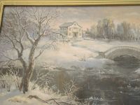 Лот: 19484284. Фото: 2. картина зимой зимний пейзаж в... Живопись, скульптура, фото