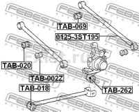 Лот: 6944118. Фото: 2. Сайлентблок Febest tab-002z 2шт... Автозапчасти