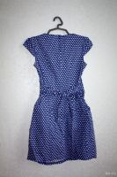 Лот: 13828287. Фото: 2. Платье синее в горошек. Женская одежда