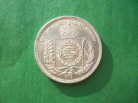 Лот: 19501651. Фото: 3. Бразилия 500 рейс 1860 г., серебро... Коллекционирование, моделизм