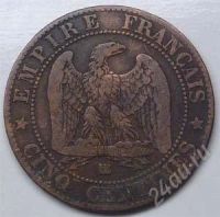 Лот: 857422. Фото: 2. Франция. 5 сантим 1861. Наполеон... Монеты