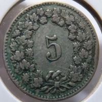 Лот: 3729926. Фото: 2. Швейцария 5 раппен 1906г. Монеты