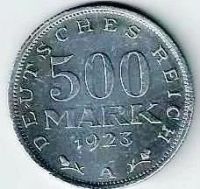 Лот: 16689620. Фото: 2. 500 марок 1923 год . A . Веймарская... Монеты