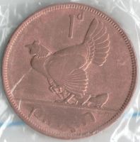 Лот: 14477002. Фото: 2. Ирландия 1 пенни 1933 год, курица... Монеты