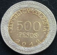 Лот: 7134699. Фото: 2. Колумбия 500 песо 2012г АНЦ... Монеты