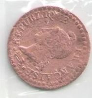 Лот: 10262440. Фото: 2. 1 сантим 1797 года (Lan 7 A... Монеты