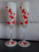 Лот: 5526354. Фото: 2. свадебные бокалы красно- белый... Товары для праздника