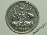 Лот: 5856841. Фото: 2. Австралия 6 пенсов 1959 серебро... Монеты
