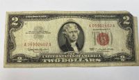Лот: 18899901. Фото: 2. Редкая купюра 2 доллара с красной... Банкноты