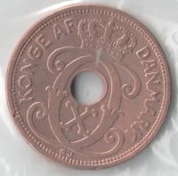 Лот: 14402222. Фото: 2. Дания 2 оре 1929 N (с3-4). Монеты