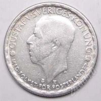 Лот: 1530049. Фото: 2. Швеция. 1 крона 1947г. Серебро... Монеты