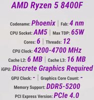 Лот: 24354665. Фото: 2. Новый. Процессор AMD Ryzen 5 8400F... Комплектующие