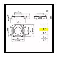 Лот: 20529683. Фото: 2. Кнопка SMD 3*3*1.5 мм. Радиодетали  (электронные компоненты)
