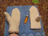 Лот: 1325375. Фото: 2. Варежки вязанные (шерсть+махер... Аксессуары