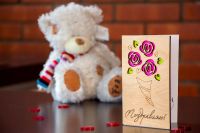 Лот: 10344564. Фото: 3. Подарочные открытки из дерева... Сувениры, подарки