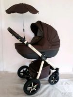 Лот: 13848575. Фото: 2. Коляска 3 в 1 Verdi Pepe eco коричневая. Детский транспорт