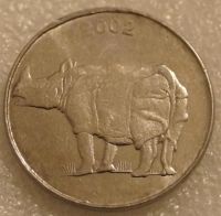 Лот: 7902077. Фото: 2. 25 пайс 2002 Индия Носорог. Монеты