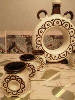 Лот: 21004776. Фото: 2. Графин со стопками. Посуда, кухонная утварь