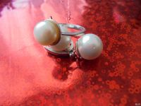 Лот: 12678060. Фото: 3. комплект жемчуг серьги + кольцо... Красноярск