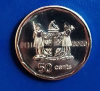 Лот: 19543058. Фото: 2. Фиджи 50 центов 2020 50 лет независимости... Монеты