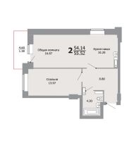 Лот: 2482727. Фото: 5. Продам 2 комн. ж/к "Премьера...