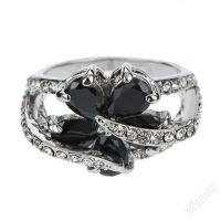Лот: 2519943. Фото: 2. шикарное кольцо с черным цветком... Ювелирные изделия, бижутерия, часы
