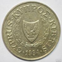 Лот: 8638065. Фото: 2. 20 центов 1994 год. Кипр. Монеты