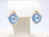 Лот: 12321108. Фото: 2. ЗОЛОТЫЕ СЕРЬГИ С ТОПАЗОМ 8,26... Ювелирные изделия, бижутерия, часы