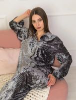 Лот: 25793025. Фото: 4. Рубашка новая, домашняя бархатная... Красноярск